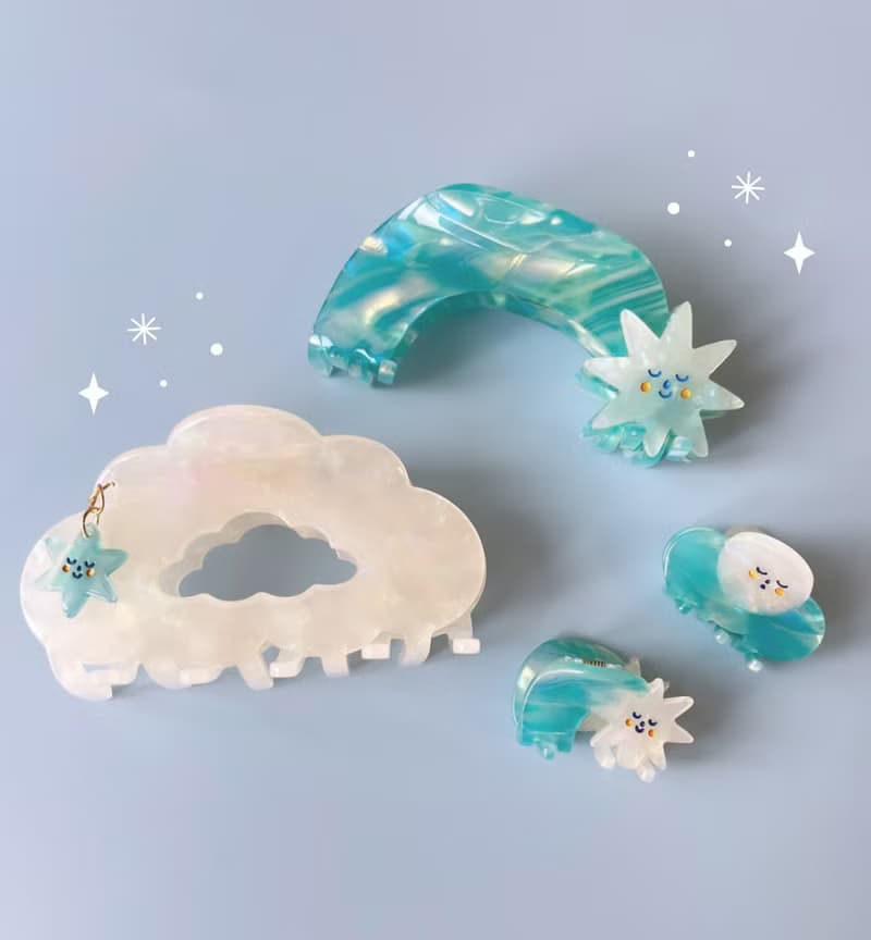 流星/雲朵星星抓夾   滿月/流星小抓夾