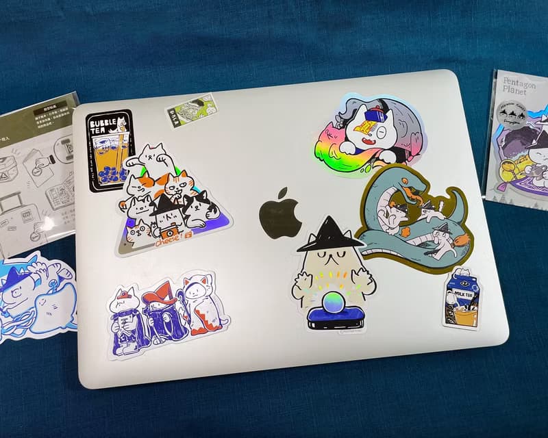 海底都是魚大貼紙2入 行李箱貼紙  造型貼紙 / 五角星球