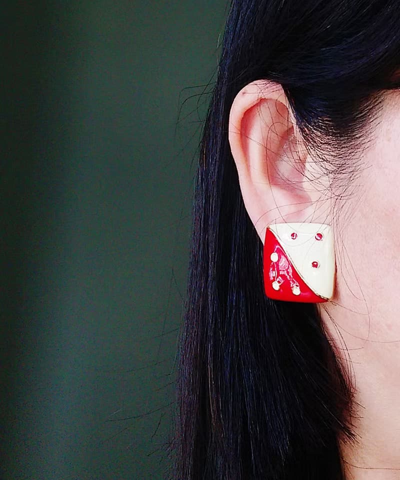 Vintage Jewelry 西洋古董飾品 Les Bernard 普普 夾式耳環