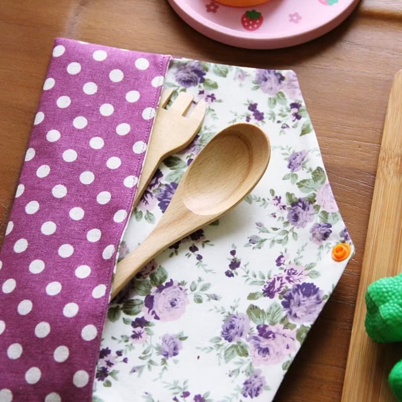 文青風環保筷袋 ~傾訴花情 柔嫩紫 收納包.環保筷袋.手作餐具袋