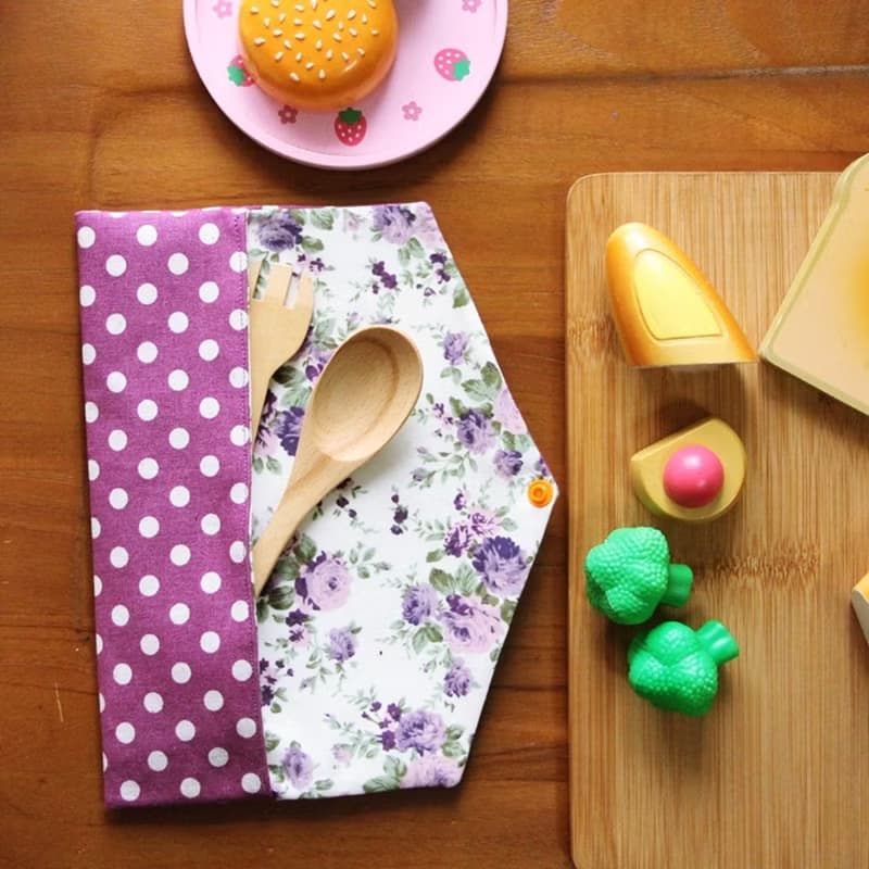 文青風環保筷袋 ~傾訴花情 柔嫩紫 收納包.環保筷袋.手作餐具袋