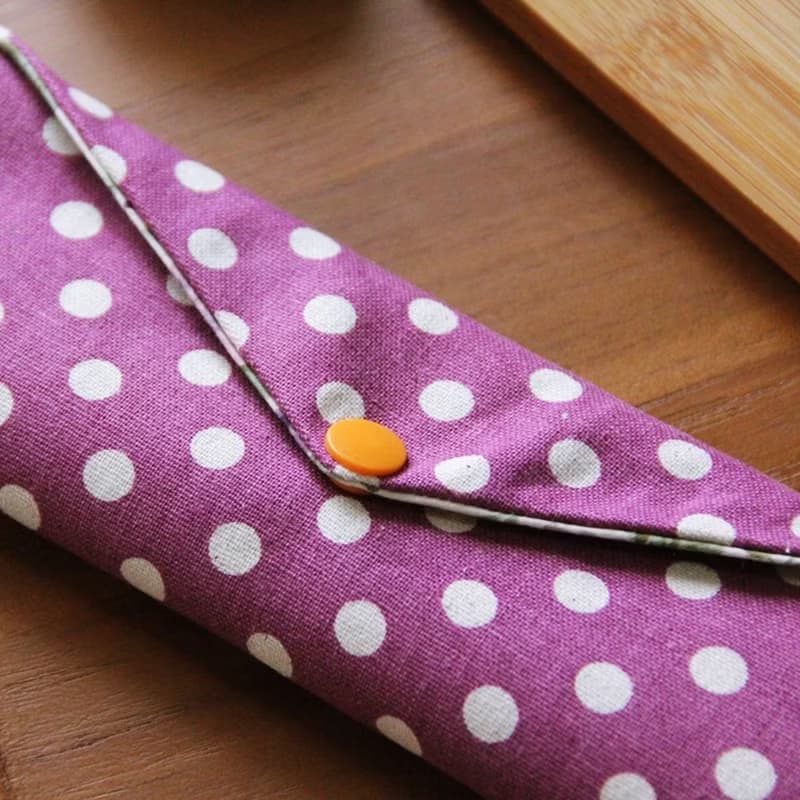 文青風環保筷袋 ~傾訴花情 柔嫩紫 收納包.環保筷袋.手作餐具袋