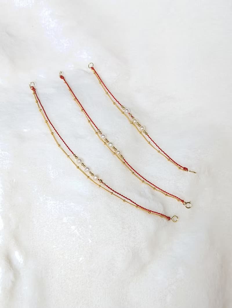 Il Tre - Complete - 14KGF 珍珠紅繩雙層手鍊