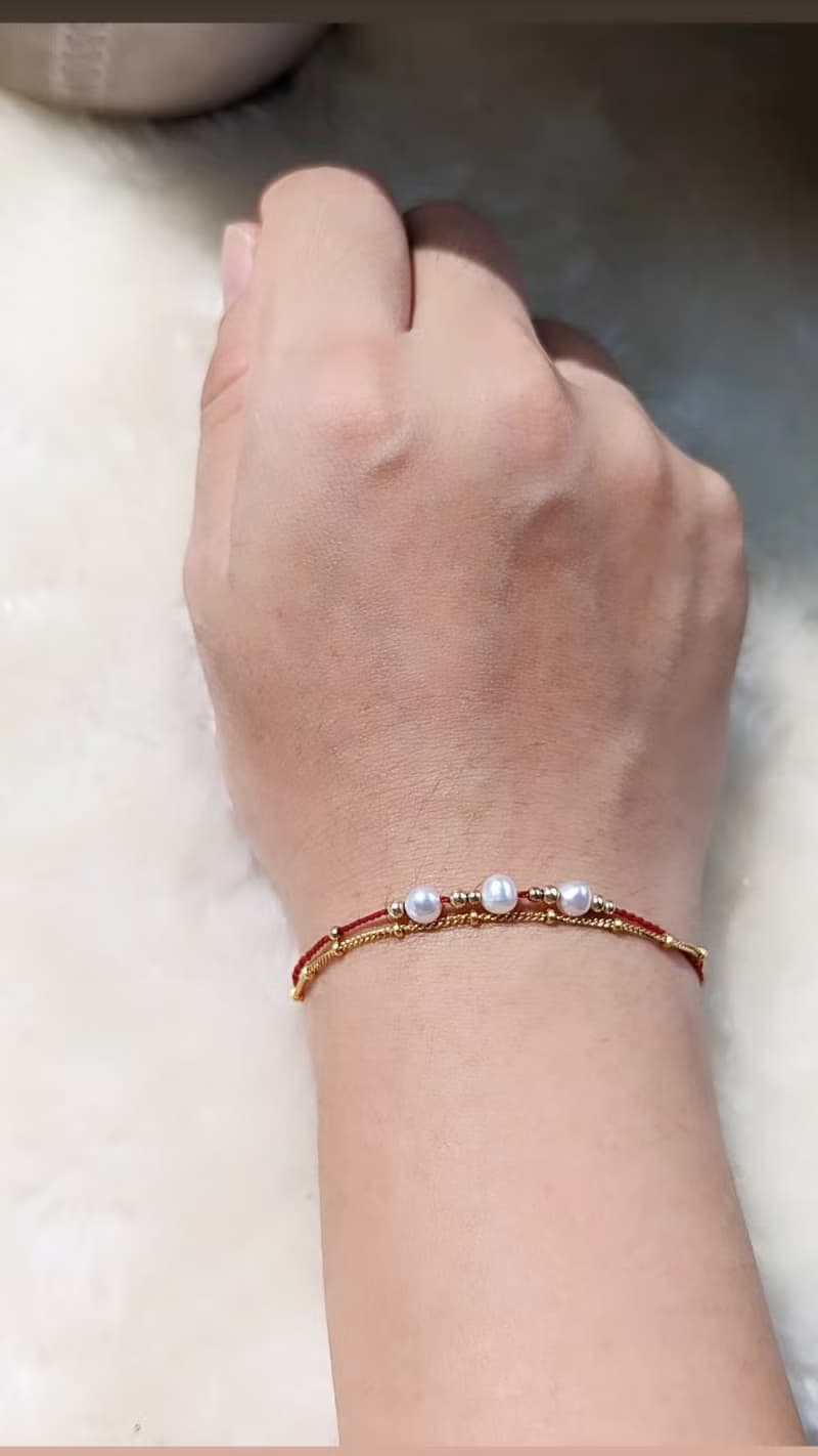 Il Tre - Complete - 14KGF 珍珠紅繩雙層手鍊