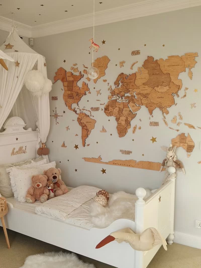 Home Wall Decor 3D World Map Wall Art First Home Gift by Enjoy The Wood