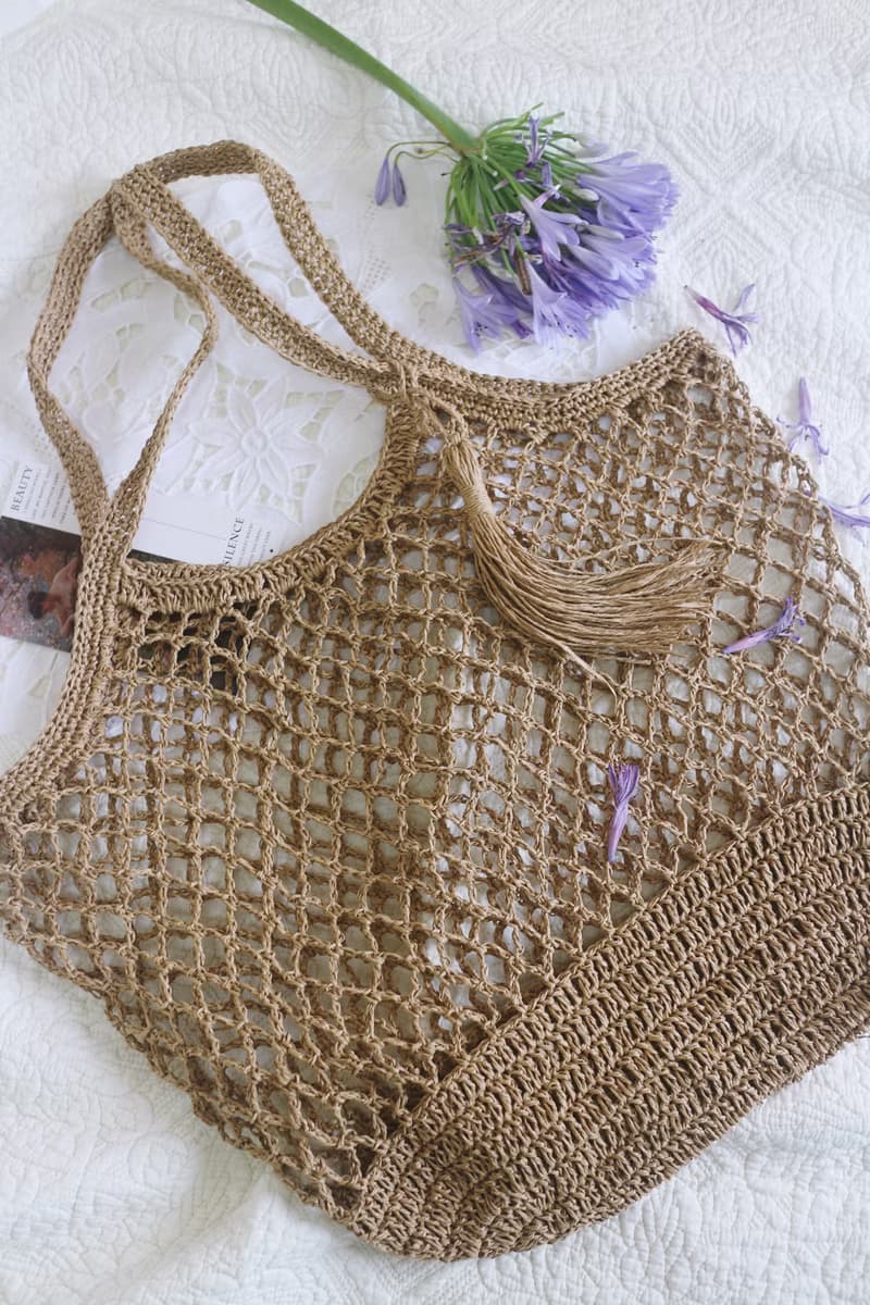 【限量現貨】Handmade手工編織/紙草繩編織手提包/購物袋/流蘇