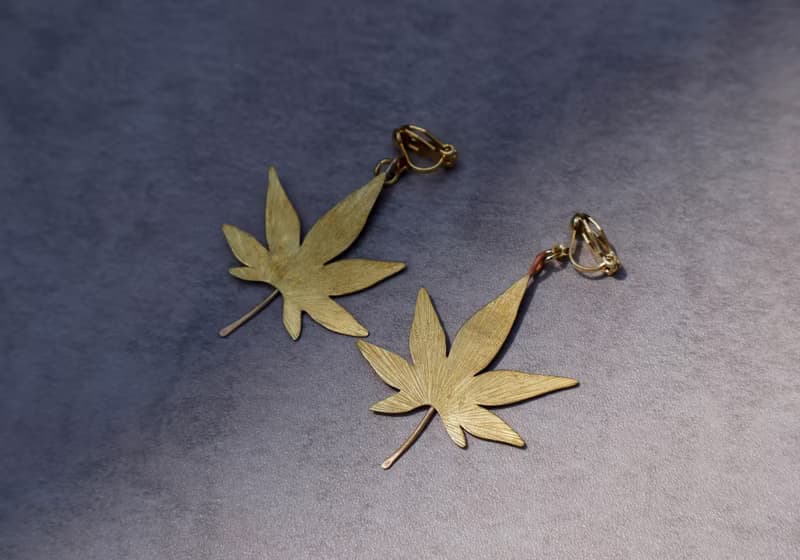 【訂製】七角楓葉耳環|耳夾|無耳洞|項鍊|黃銅|純手工|手作禮物
