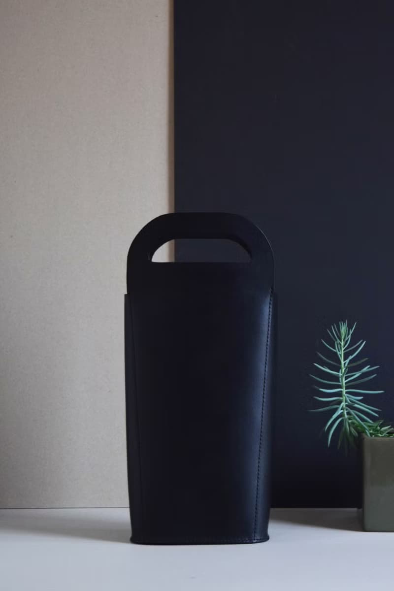 【雙瓶酒袋】植鞣皮革/ 生活用品/ 紅白酒瓶/ 黑色/酒紅色/黃棕色