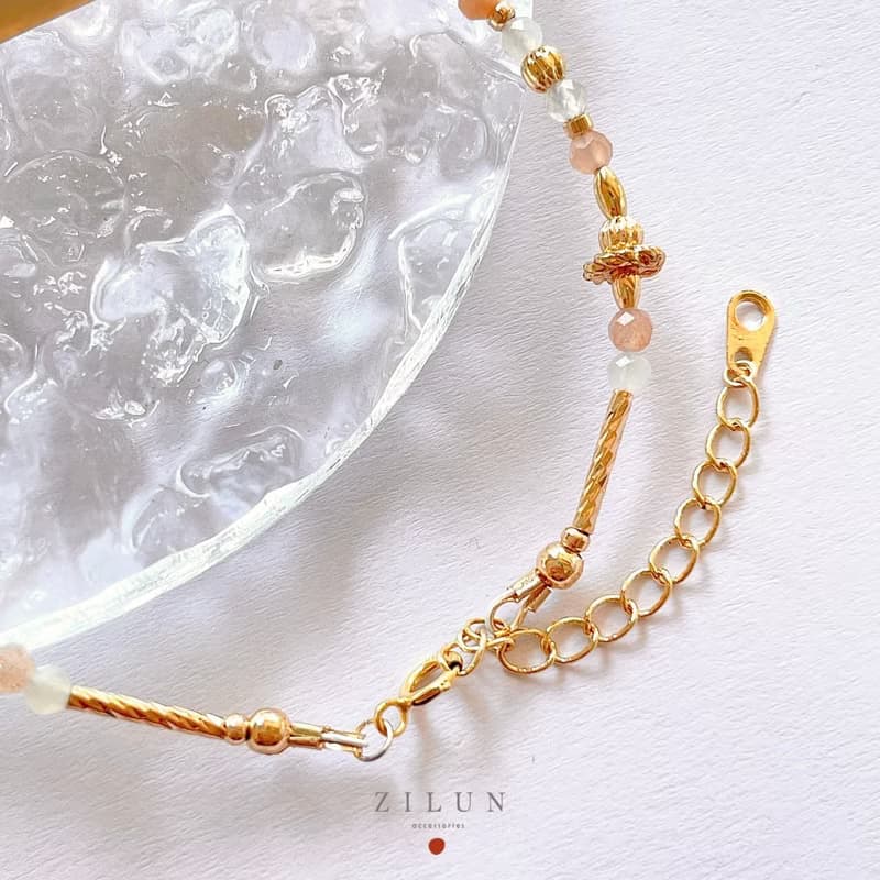 【九月】誕生石手鍊 • 大地金黃奇萊 成品&材料包 • 可碰水