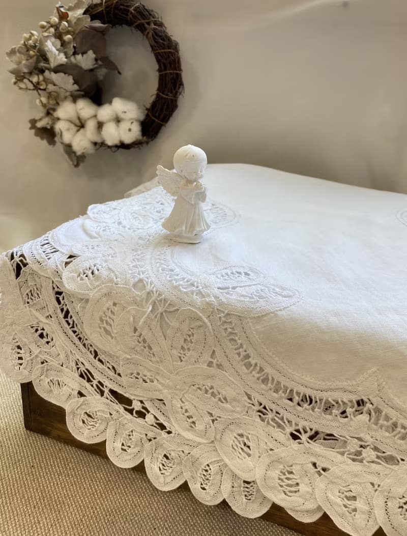 【好日戀物】德國vintage 古董手工鉤針蕾絲桌旗043氛圍感家