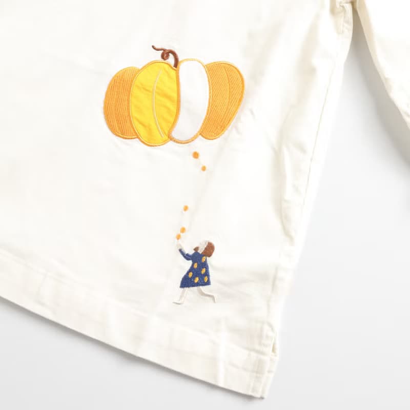 BIR童裝 | 簡約刺繡連身裙 (寶藍/白)