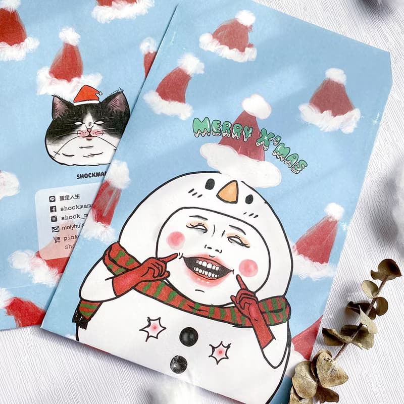 聖誕雪寶 / 中包裝袋 紙袋 信封 5入