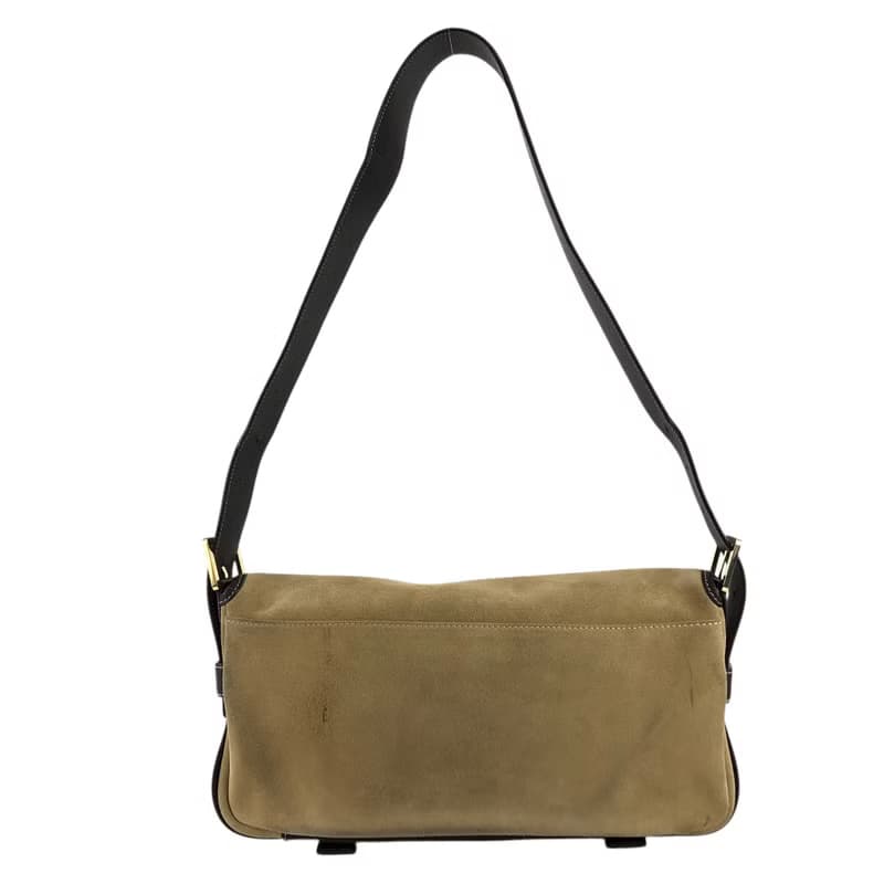 【 日本直送　名牌中古包 】LOEWE ロエベ ショルダーバッグ ベージュ アナグラム スエード フラップ ワンショルダーバッグ vintage htuiwy
