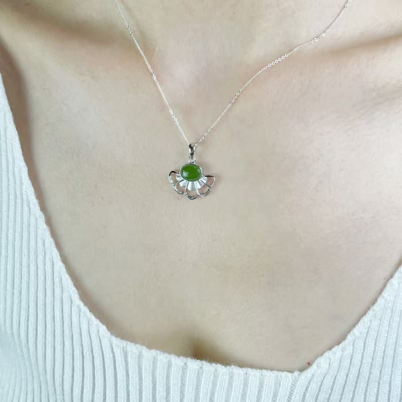 曼舞 玉 墜子 天然碧玉 A貨 925 純銀  禮物 母親節 生日 禮物