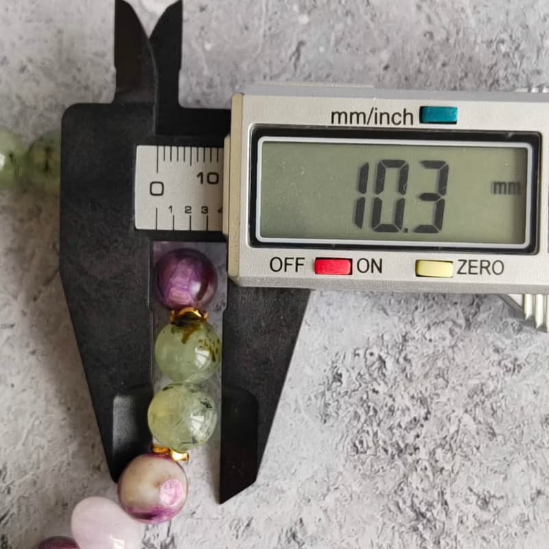 Prehnite, lepidolite, amethyst bracelet. Emotional healing, transformation