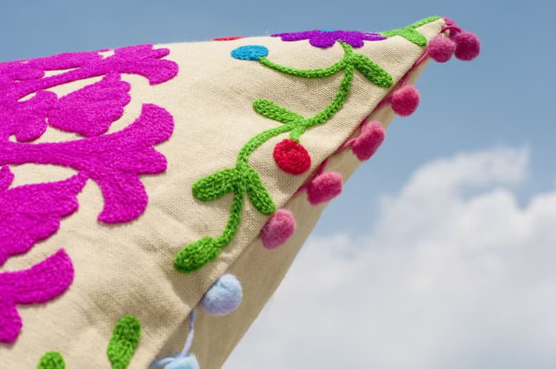 手工刺繡抱枕套 波希米亞抱枕套 民族風抱枕套-花朵俄羅斯繡針