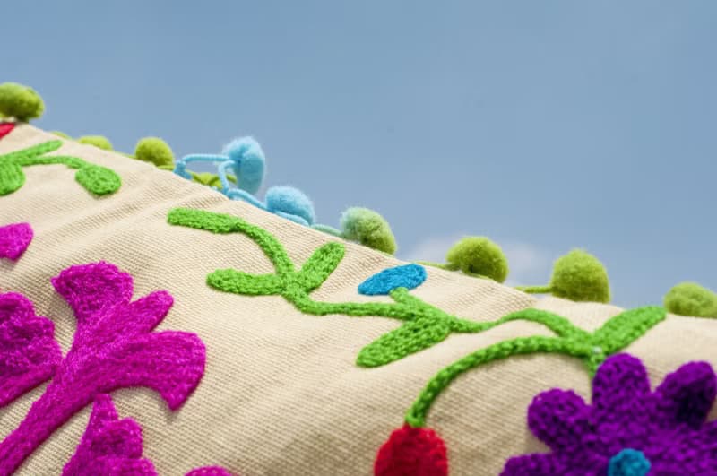手工刺繡抱枕套 波希米亞抱枕套 民族風抱枕套-花朵俄羅斯繡針