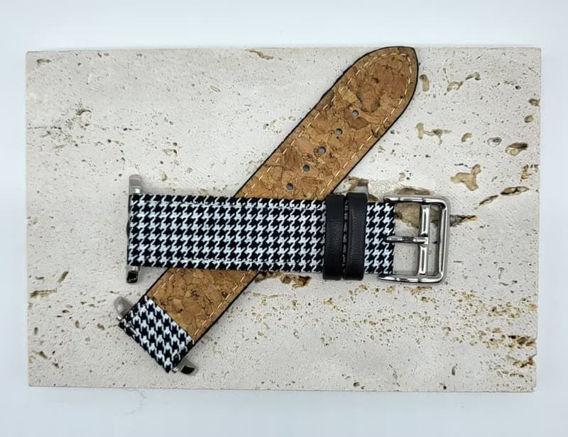 Italian hound check pattern leather strap for galaxy watch apple watch gift