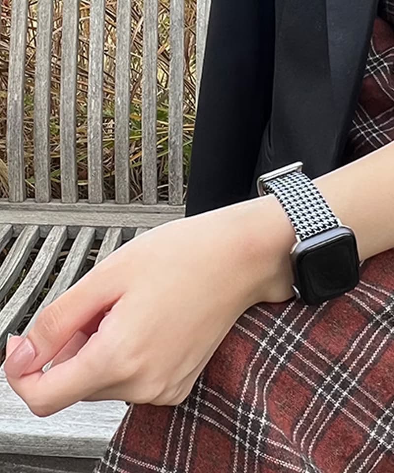 Italian hound check pattern leather strap for galaxy watch apple watch gift