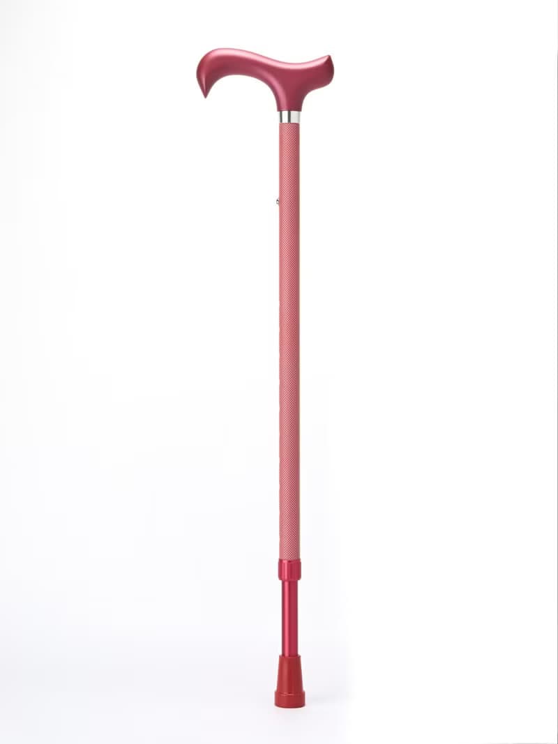 【夜晚也能安心行走】夜間時尚反光手杖 - 赤紅幾何 伸縮手杖