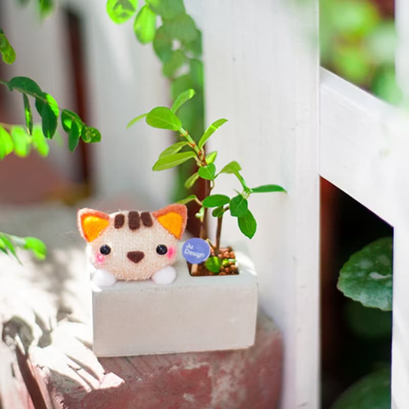 【獨家手作】清水模微景植栽 貓咪款 免縫 手作DIY材料包聖誕禮物