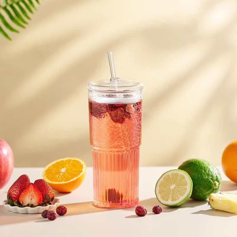【加購商品】水波紋玻璃水瓶 600ml
