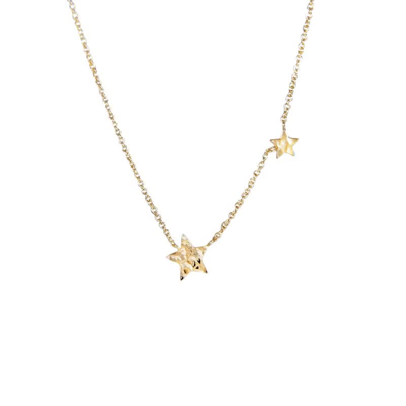 Double Star 星星純銀鍍18K金項鍊 禮物 送禮 推薦