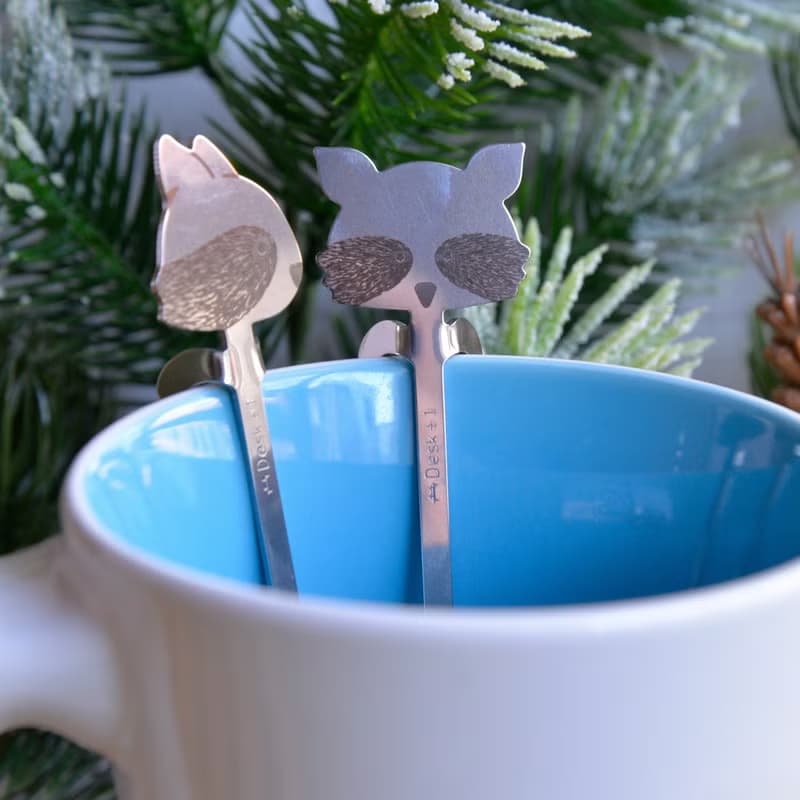 森林系萌君出沒攪拌匙 浣熊 (2入)