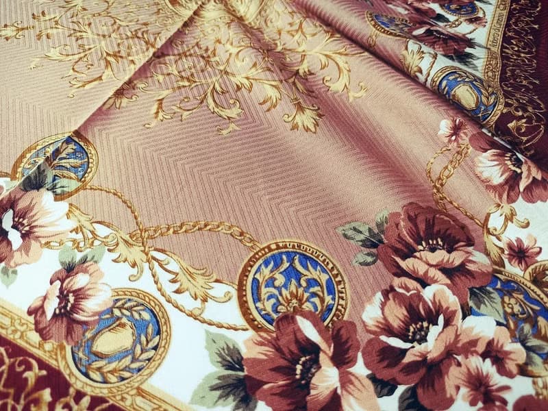 Roberta di Camerino Vintage Scarf Luxury Baroque Floral 23.5 x 23.5 inches