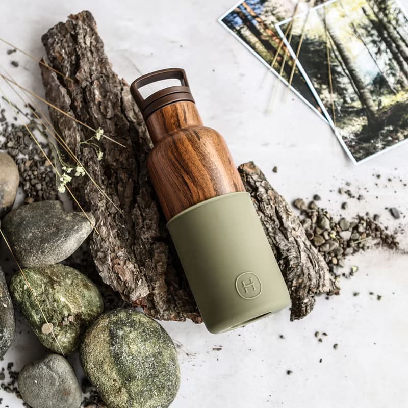 自然風格 CinCin保溫瓶系列 | 木紋瓶 - 軍綠 480ml