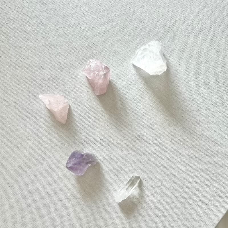 人緣富貴吸引 天然水晶擴香石 白水晶+紫水晶+粉水晶