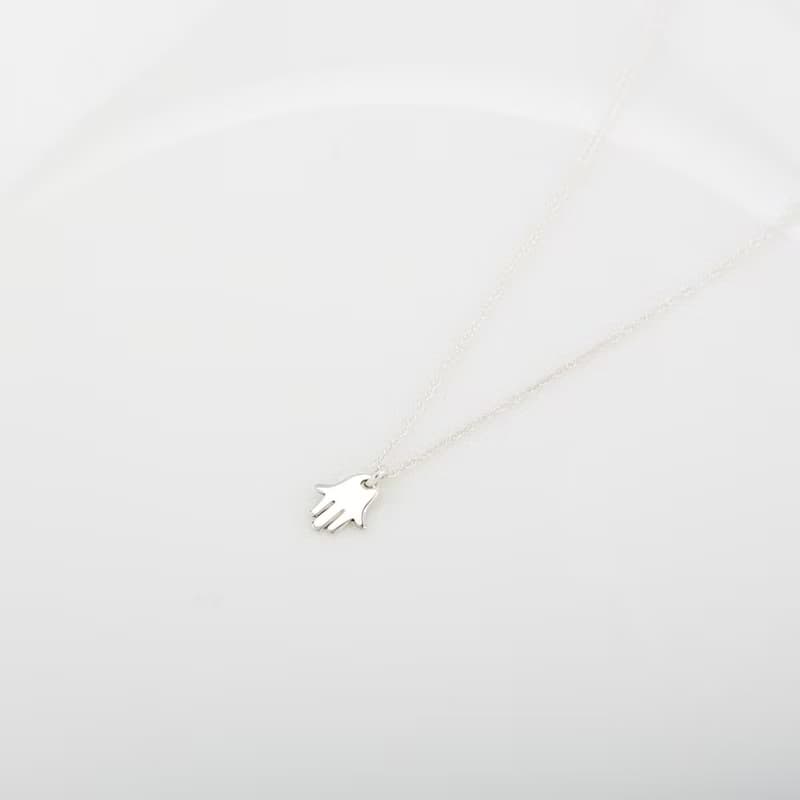 【Angel & Me】守護 好運 法蒂瑪之手 Hamsa s925 純銀 項鍊 禮物