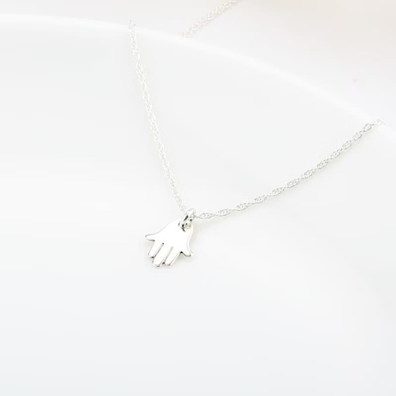 【Angel & Me】守護 好運 法蒂瑪之手 Hamsa s925 純銀 項鍊 禮物