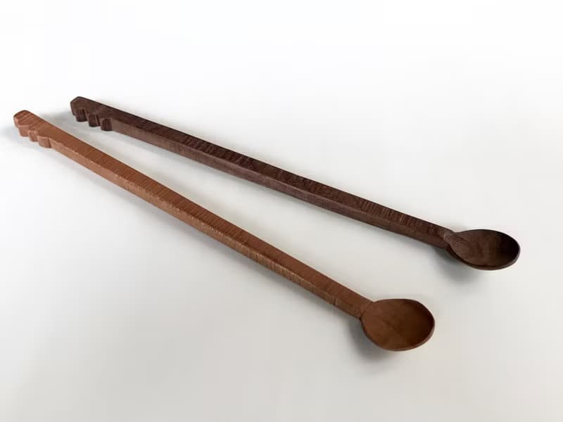 受注制作　鋸目模様の木のマドラー　ギザギザ付き　ブラックウォルナット or チェリー