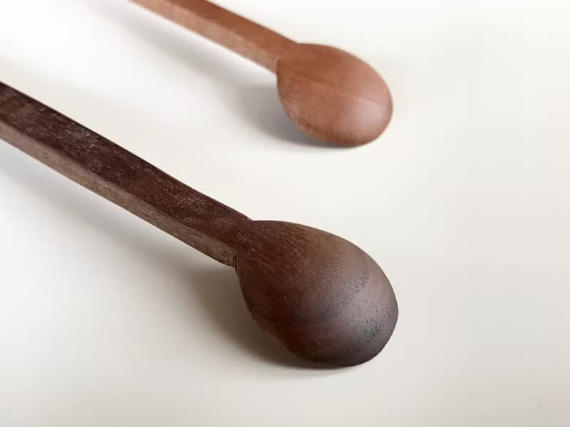 受注制作　鋸目模様の木のマドラー　ギザギザ付き　ブラックウォルナット or チェリー