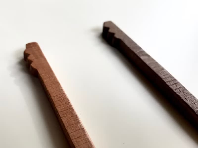 受注制作　鋸目模様の木のマドラー　ギザギザ付き　ブラックウォルナット or チェリー