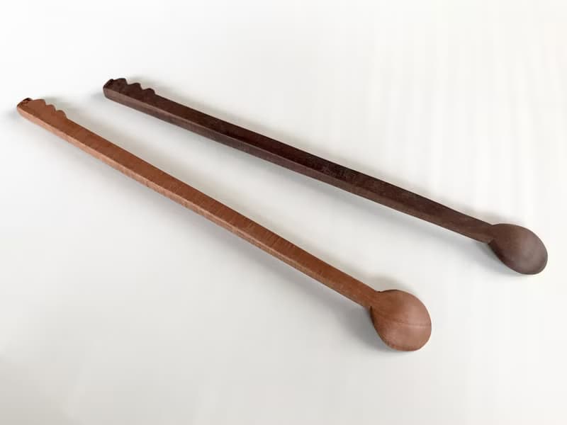 受注制作　鋸目模様の木のマドラー　ギザギザ付き　ブラックウォルナット or チェリー