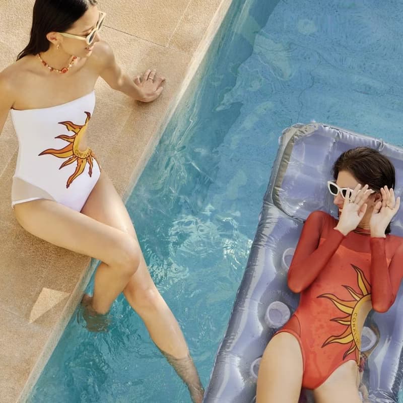 'Malaika' Corset one piece swimwear in Sunrise Sole (CREX323)