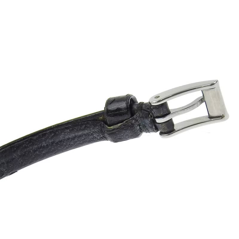 【日本直送】グッチ GUCCI 腕時計 3900L SS × 型押しレザー クオーツ アナログ表示 黒文字盤 レディース【中古】