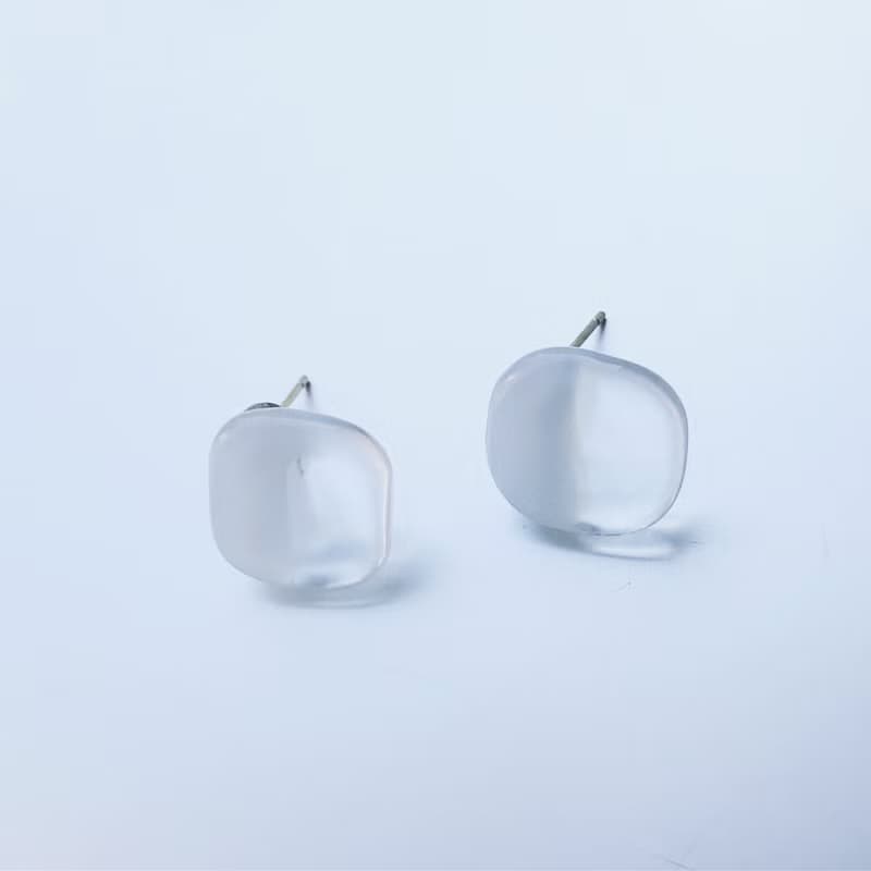 White Square Earring
