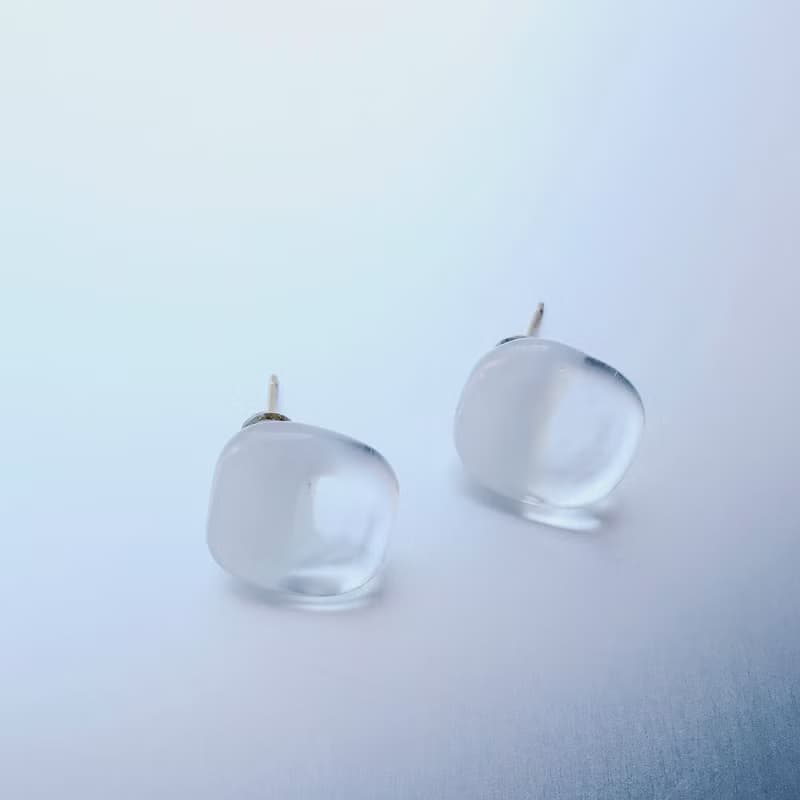 White Square Earring