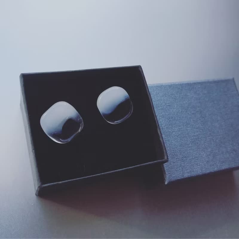 White Square Earring