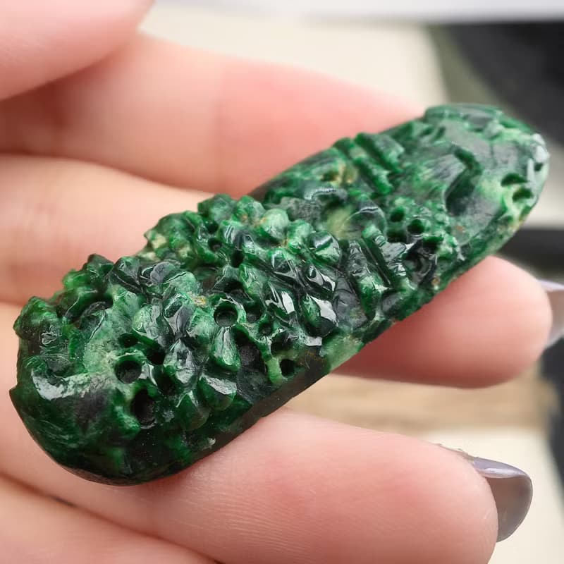 滿綠翡翠山水牌 | 天然緬甸A貨翡翠 | 送禮
