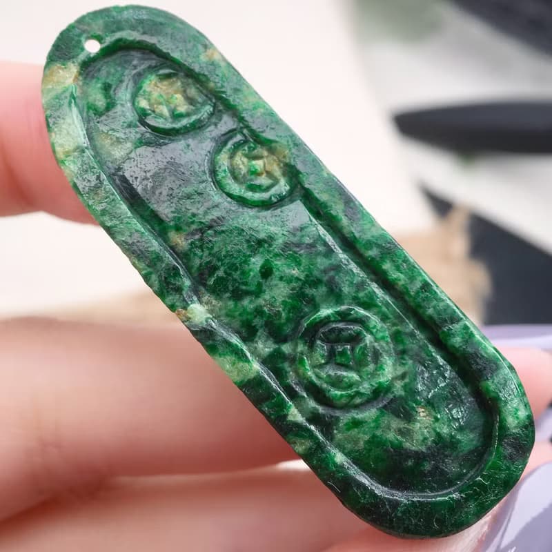 滿綠翡翠山水牌 | 天然緬甸A貨翡翠 | 送禮