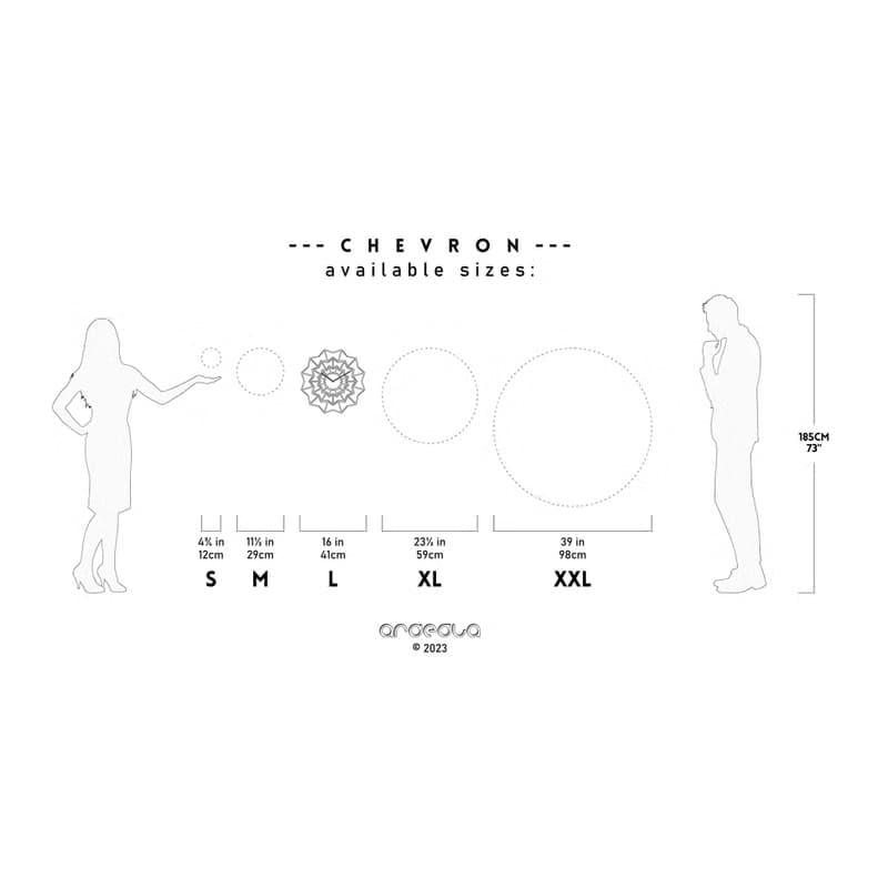 Chevron Nordic - 藍色和黃色色調的幾何掛鐘
