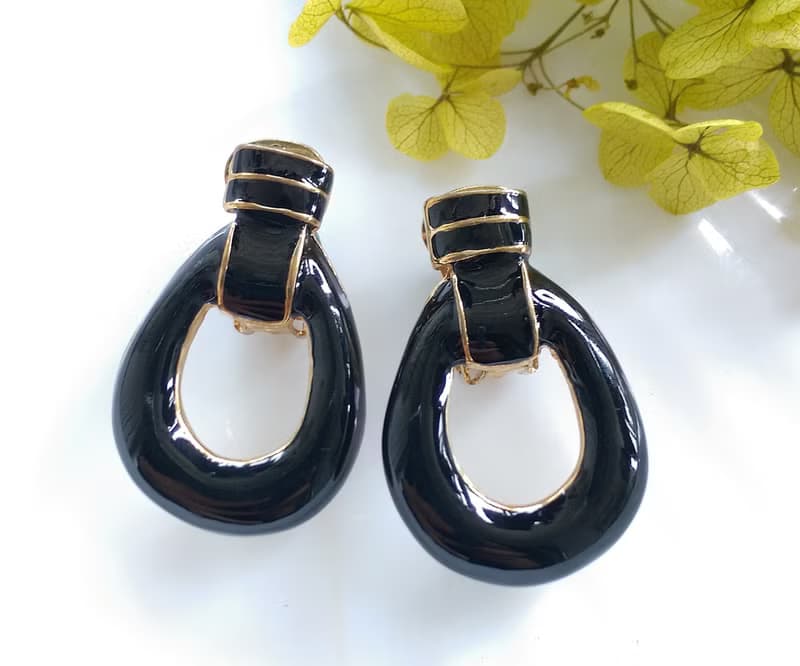 Vintage Jewelry 西洋古董飾品 個性 摩登 黑色調 夾式耳環