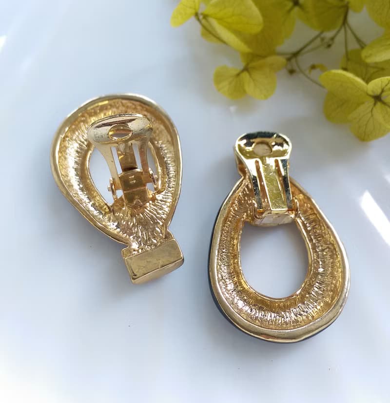 Vintage Jewelry 西洋古董飾品 個性 摩登 黑色調 夾式耳環