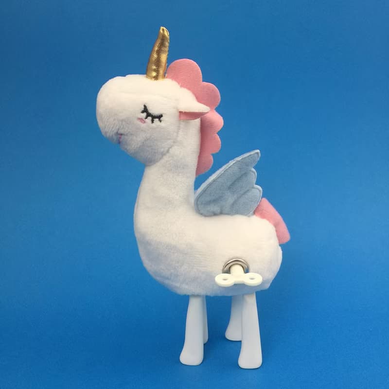 獨角獸發條公仔 - 藍翅小白