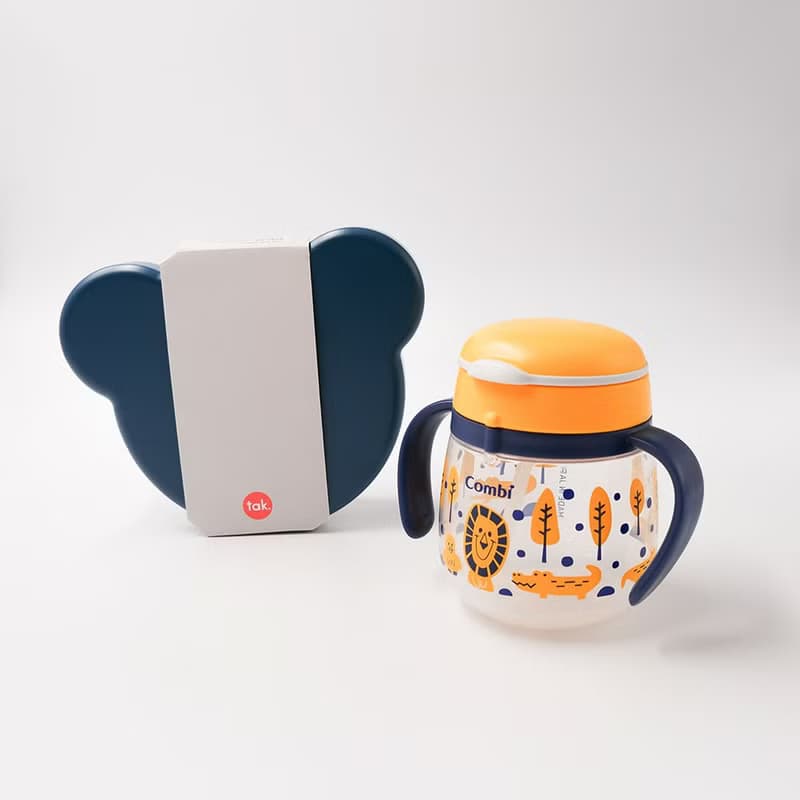 【經典出遊組合】combi x tak 樂可直飲杯(240ml)+小熊餐盒
