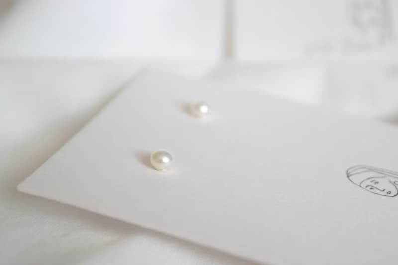 【簡單的】天然淡水珍珠耳釘 全925純銀耳釘/耳夾 大中小 迷你